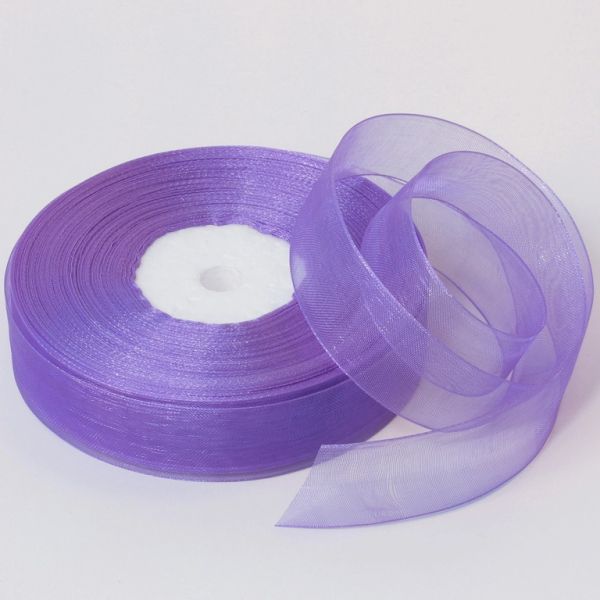 ORGANZA RIBBON 2.0cm - PURPLE 169 - 50yards(45m)