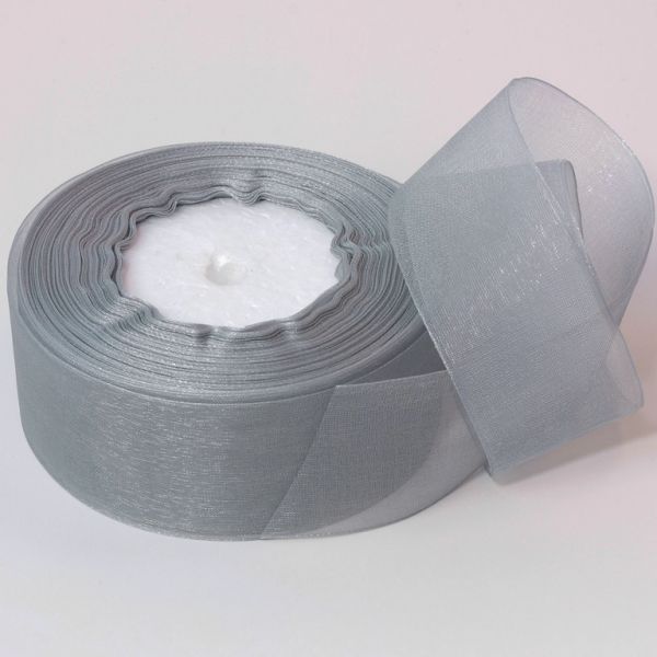 ORGANZA RIBBON 4.0cm - GRAY 059 - PACKAGE 4х50yards(45m)