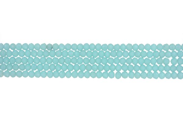 GLASS BEADS - FACETED RONDELLE CRYSTALS - 4x3mm - OPAQUE - BLUE (LIGHT) 053В - (128pcs.) Hole-1.0mm