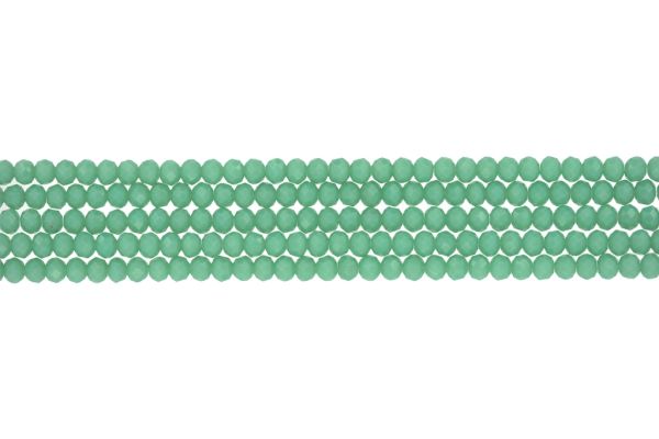 GLASS BEADS - FACETED RONDELLE CRYSTALS - 4x3mm - OPAQUE - TURQUOISE GREEN 055С - PACKAGE (5x128pcs.) Hole-1.0mm