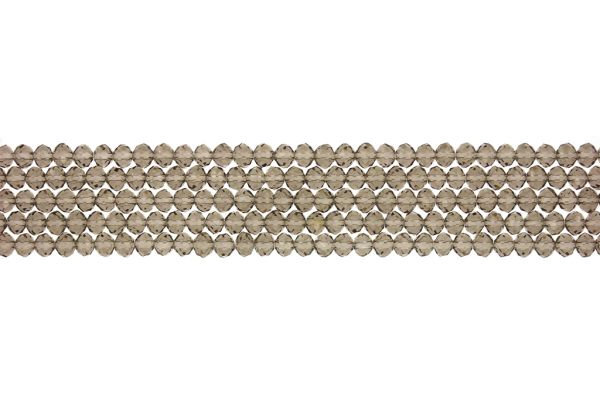 GLASS BEADS - FACETED RONDELLE CRYSTALS - 4x3mm - TRANSPARENT - GRAY 018А - (128pcs.) Hole-1.0mm