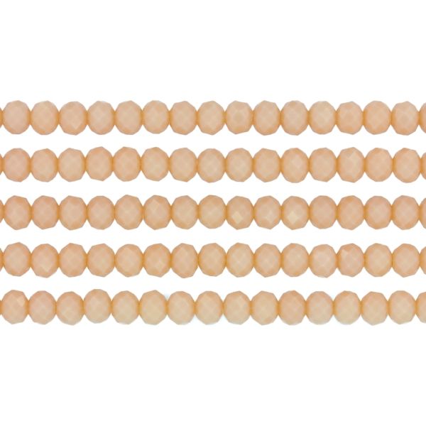 GLASS BEADS - FACETED RONDELLE CRYSTALS - 6x5mm - OPAQUE - CREAM 051В - (88pcs.) Hole-1.2mm