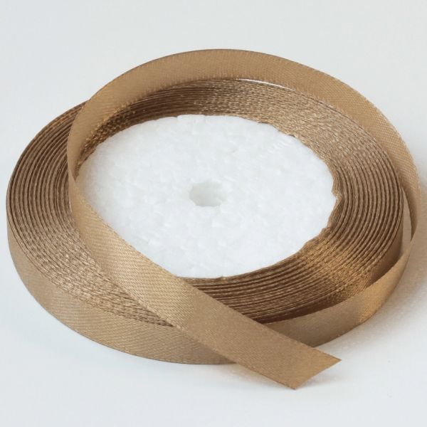 SATIN RIBBON 1.0cm - BROWN (LIGHT) 187А - PACKAGE 10x25yards(22m)