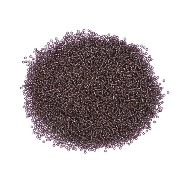 GLASS SEED BEADS - BALL 2mm - SILVER THREAD - PURPLE 41АN - PACKAGE 450g Hole-0.8mm