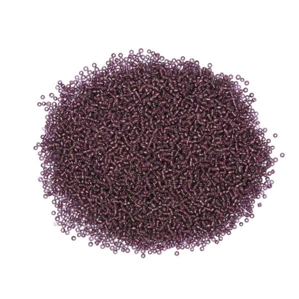 GLASS SEED BEADS - BALL 2mm - SILVER THREAD - PURPLE 56N - PACKAGE 450g Hole-0.8mm