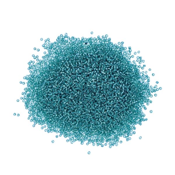 GLASS SEED BEADS - BALL 2mm - SILVER THREAD - BLUE (LIGHT) 23BN - PACKAGE 450g Hole-0.8mm