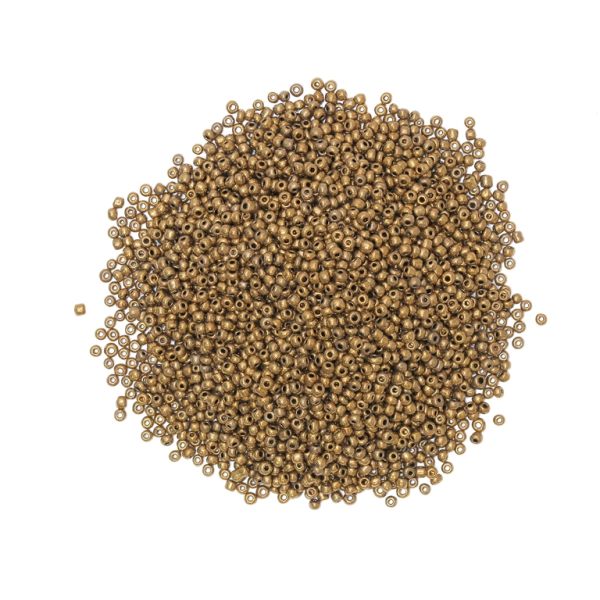 GLASS SEED BEADS - BALL 3mm - IRIS - GOLD 06AN - PACKAGE 450g Hole-1.0mm