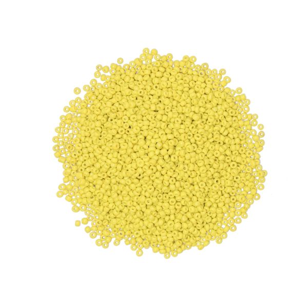 GLASS SEED BEADS - BALL 3mm - THICK - YELLOW 3DN - PACKAGE 450g Hole-1.0mm