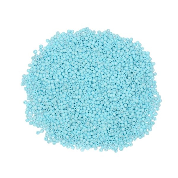 GLASS SEED BEADS - BALL 3mm - THICK - BLUE (LIGHT) 2IS - PACKAGE 450g Hole-1.0mm