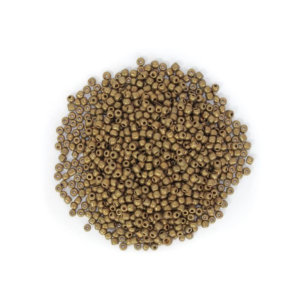 GLASS SEED BEADS - BALL 4mm - IRIS - GOLD 06AN - PACKAGE 450g Hole-1.5mm