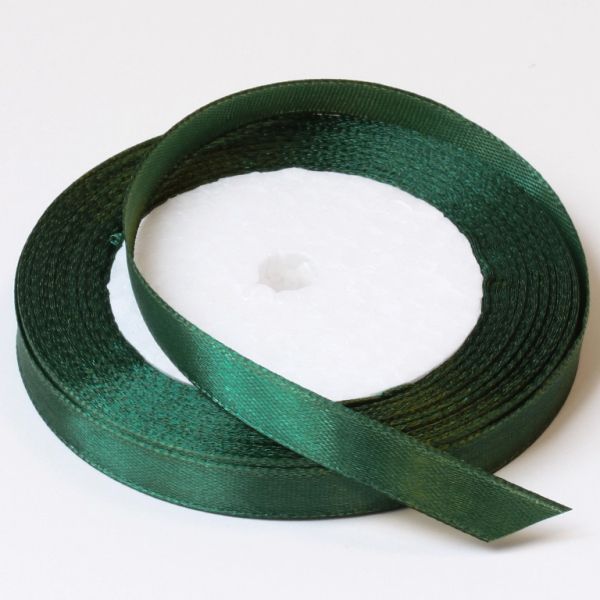 SATIN RIBBON 1.0cm - GREEN (DARK) 073 - 25yards(22m)
