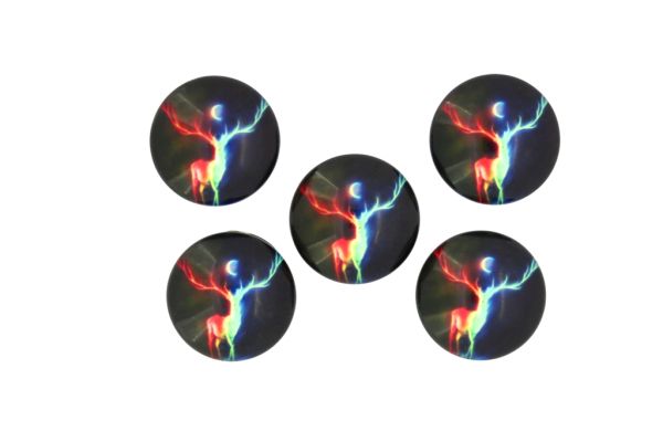 СТЪКЛЕНИ МЪНИСТА - КАБОШОНИ ЦВЕТНИ - КРЪГ 20мм - ЖИВОТНИ - ЕЛЕН - ПАКЕТ 25 бр.