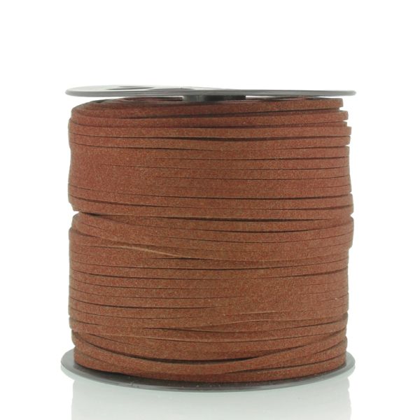 SUEDE FAUX CORD - 3mm - BROWN - 100yards(91m)