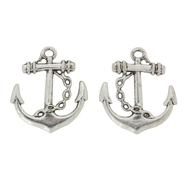 МЕТАЛНИ МЪНИСТА - ВИСУЛКА - КОТВА 11 - 24х27х2мм НИКЕЛ - ПАКЕТ 30 бр. Отвор-2.5мм