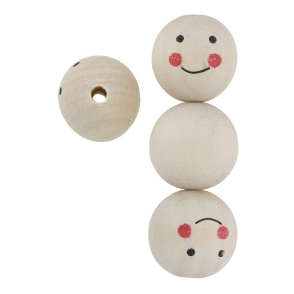 ДЪРВЕНИ МЪНИСТА - ТОПЧЕ С УСМИВКА 07 - 35мм НАТУРАЛНО - ПАКЕТ 10 бр. Отвор-6.5мм