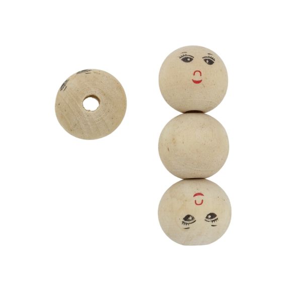 ДЪРВЕНИ МЪНИСТА - ТОПЧЕ С УСМИВКА 04 - 20мм НАТУРАЛНО Т. - ПАКЕТ 100 бр. Отвор-4.5мм