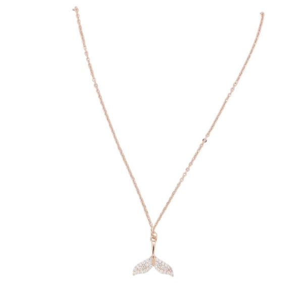 БИЖУТЕРИЯ - КОЛИЕ - МЕСИНГ И ЦИРКОН - ДЕЛФИН ОПАШКА К206 - 1.3х1.4см ЗЛАТИСТО РОЗОВО И БЯЛО - 1 бр.