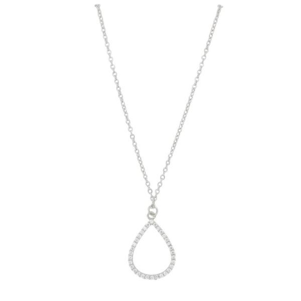 БИЖУТЕРИЯ - КОЛИЕ - МЕСИНГ И ЦИРКОН - КАПКА К194 - 1.7х2.5см НИКЕЛ И БЯЛО - 1 бр.