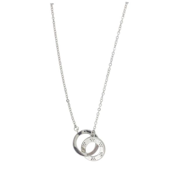 БИЖУТЕРИЯ - КОЛИЕ - МЕСИНГ И ЦИРКОН - ХАЛКИ К167 - 2.0х1.5см НИКЕЛ И БЯЛО - 1 бр.