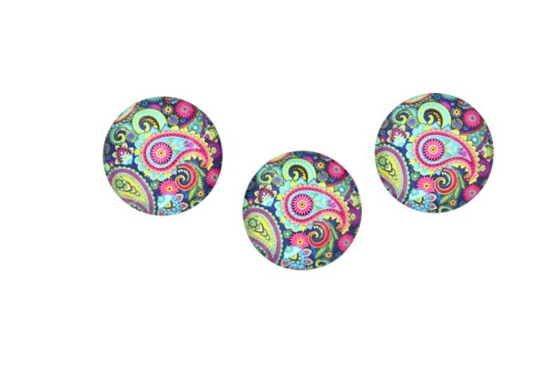 СТЪКЛЕНИ МЪНИСТА - КАБОШОНИ ЦВЕТНИ - КРЪГ 22мм - ФИГУРИ ЦВЕТНИ 02 - ПАКЕТ 25 бр.