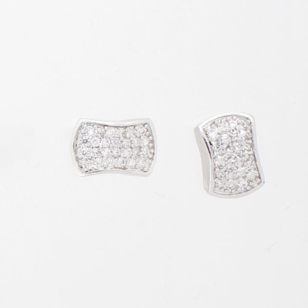 БИЖУТЕРИЯ - ОБЕЦИ - ВИНТ - МЕСИНГ И ЦИРКОН - Е909 - НИКЕЛ-ЦИКЛАМА-ЗЕЛЕНО - 1 чифт