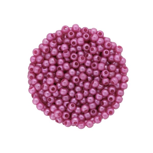 ПЛАСТМАСОВИ ПЕРЛИ МАТИРАНИ - ТОПЧЕ - 4мм ЦИКЛАМА 130 - 50 гр. Отвор-1.7мм (2125 бр.)