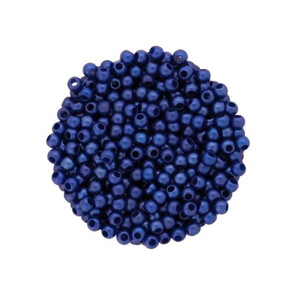 ПЛАСТМАСОВИ ПЕРЛИ МАТИРАНИ - ТОПЧЕ - 4мм СИНЬО Т. 139 - ПАКЕТ 500 гр. Отвор-1.7мм (20800 бр.)