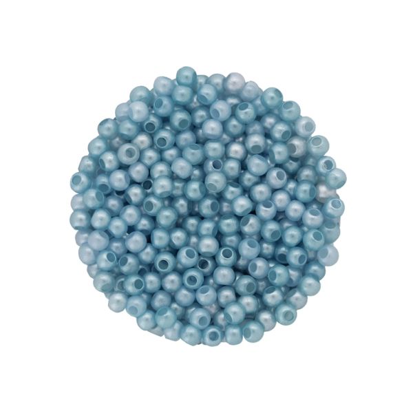 ПЛАСТМАСОВИ ПЕРЛИ МАТИРАНИ - ТОПЧЕ - 4мм СИНЬО СВ. 142 - 50 гр. Отвор-1.7мм (2080 бр.)