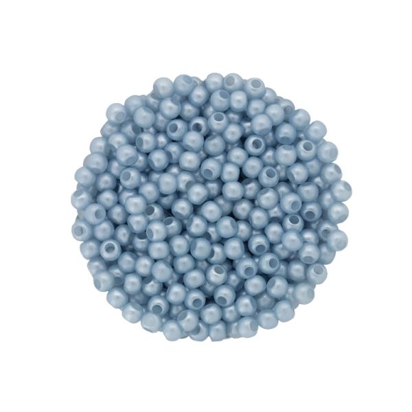 ПЛАСТМАСОВИ ПЕРЛИ МАТИРАНИ - ТОПЧЕ - 4мм СИНЬО СВ. 137 - 50 гр. Отвор-1.7мм (2085 бр.)