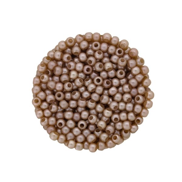 ACRYLIC IMITATION PLASTIC PEARLS MATTED - BALL - 4mm ROSE DUST (LIGHT) 145 - PACKAGE 500g Hole-1.7mm (21200pcs.)