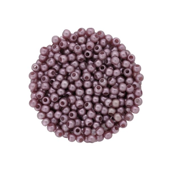 ACRYLIC IMITATION PLASTIC PEARLS MATTED - BALL - 4mm ROSE DUST 153 - PACKAGE 500g Hole-1.7mm (20850pcs.)