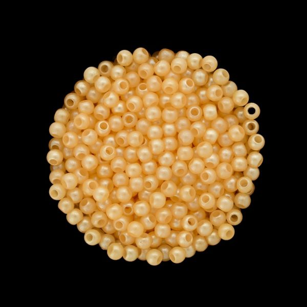 ACRYLIC IMITATION PLASTIC PEARLS MATTED - BALL - 4mm YELLOW (DARK) 136 - PACKAGE 500g Hole-1.7mm (20800pcs.)