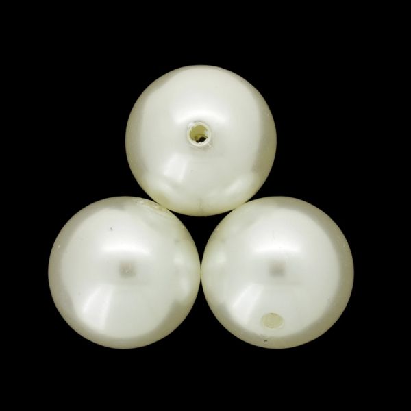 ACRYLIC IMITATION PLASTIC PEARLS - BALL - 30mm ECRU 161 - 50g Hole-3.0mm (3pcs.)