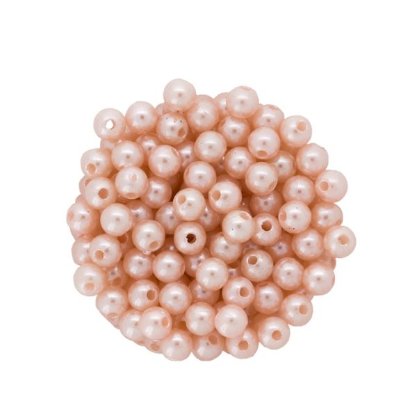 ACRYLIC IMITATION PLASTIC PEARLS - BALL - 6mm PINK (LIGHT) 159 - 50g Hole-1.8mm (510pcs.)