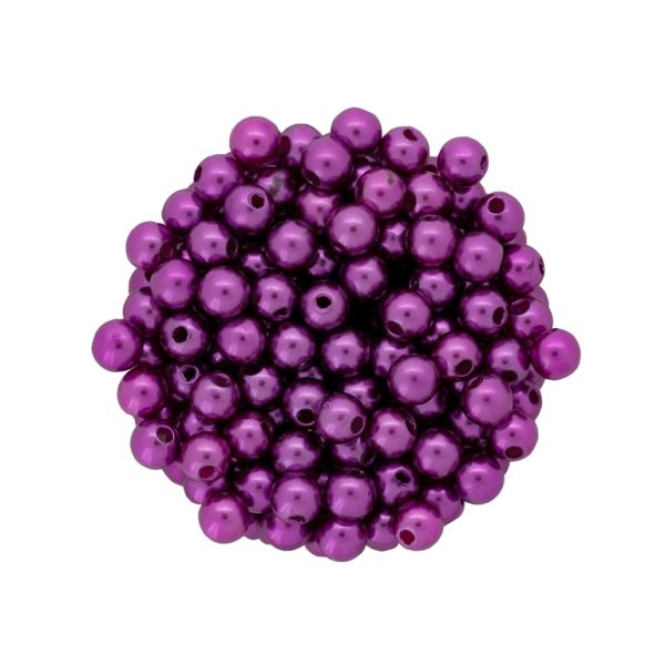 ACRYLIC IMITATION PLASTIC PEARLS - BALL - 6mm VIOLET 156 - 50g Hole-1.8mm (505pcs.)