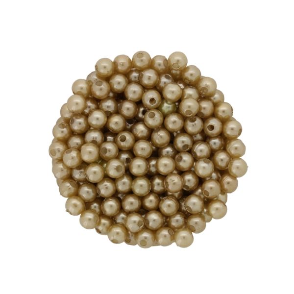 ACRYLIC IMITATION PLASTIC PEARLS - BALL - 5mm BEIGE (DARK) 154 - 50g Hole-1.6mm (800pcs.)