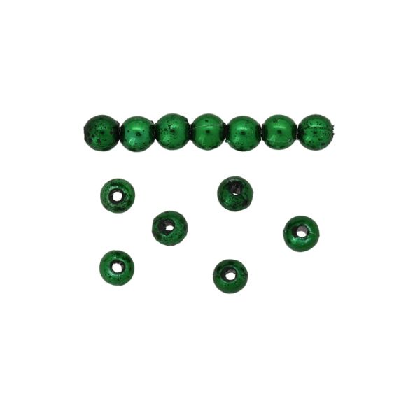 METAL PLATED PLASTIC / CCB BEADS - BALL - 5mm - GREEN (DARK) - 50g Hole-1.2mm (775pcs.)