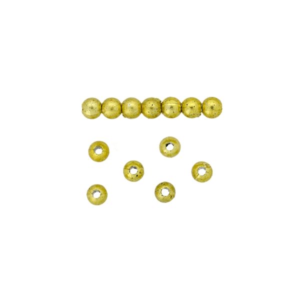 METAL PLATED PLASTIC / CCB BEADS - BALL - 4mm - GOLD 02 - 50g Hole-1.5mm (1395pcs.)