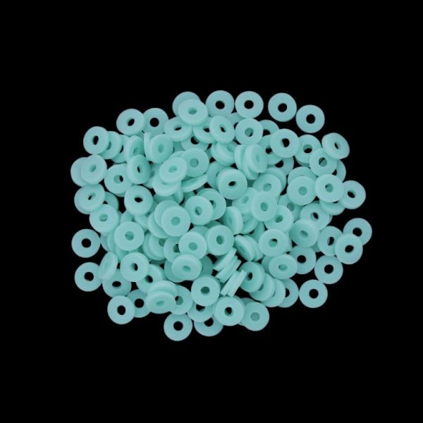 МЪНИСТА ОТ ПОЛИМЕРНА ГЛИНА ФИМО - ШАЙБА 01 - 6мм - ТЮРКОАЗ СВ. 021 - ПАКЕТ 500 гр. (12 640 бр.) Отвор-2.0мм