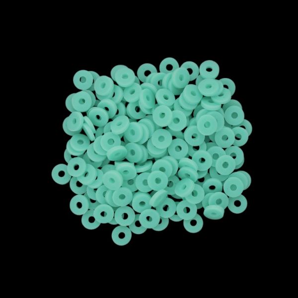 МЪНИСТА ОТ ПОЛИМЕРНА ГЛИНА ФИМО - ШАЙБА 01 - 6мм - ТЮРКОАЗ 022 - ПАКЕТ 500 гр. (11 700 бр.) Отвор-2.0мм