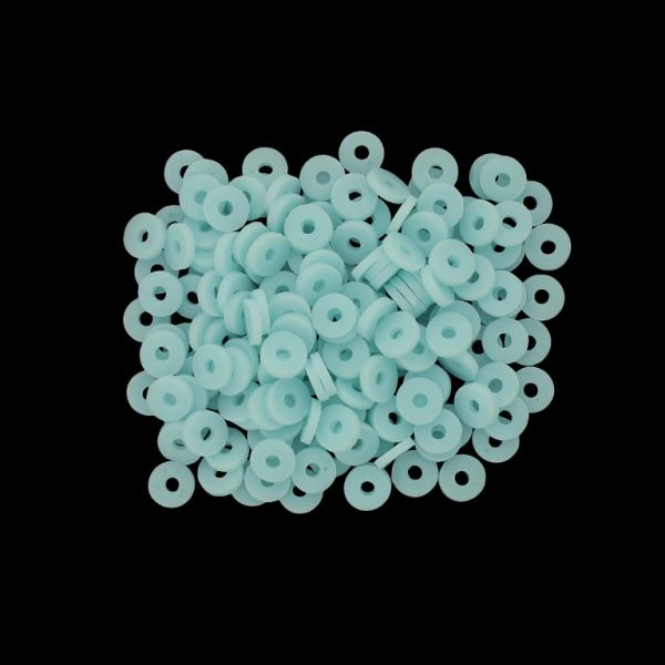 МЪНИСТА ОТ ПОЛИМЕРНА ГЛИНА ФИМО - ШАЙБА 01 - 6мм - СИНЬО СВ. 023 - 25 гр. (461 бр.) Отвор-2.0мм