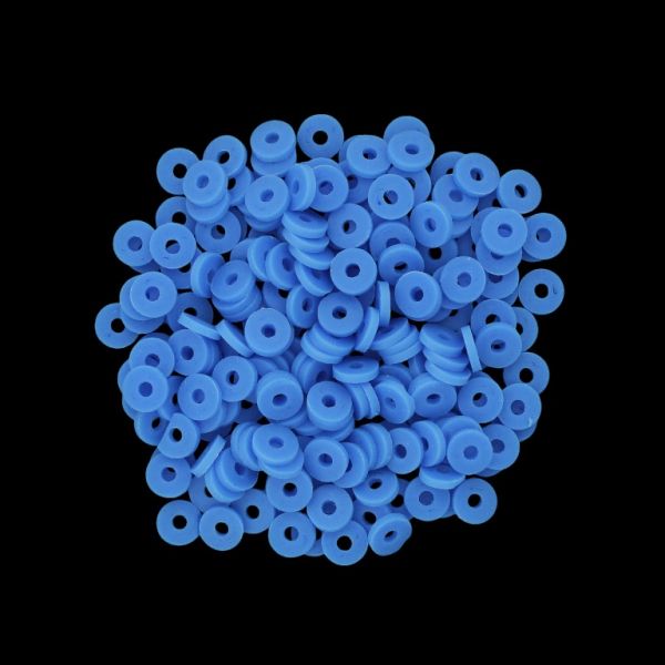 МЪНИСТА ОТ ПОЛИМЕРНА ГЛИНА ФИМО - ШАЙБА 01 - 6мм - СИНЬО 028 - ПАКЕТ 500 гр. (11 700 бр.) Отвор-2.0мм