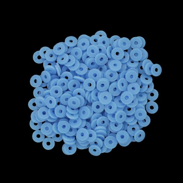 МЪНИСТА ОТ ПОЛИМЕРНА ГЛИНА ФИМО - ШАЙБА 01 - 6мм - СИНЬО 027 - ПАКЕТ 500 гр. (15 800 бр.) Отвор-2.0мм