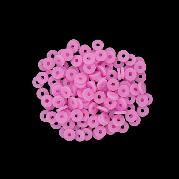 МЪНИСТА ОТ ПОЛИМЕРНА ГЛИНА ФИМО - ШАЙБА 01 - 6мм - РОЗОВО 019 - ПАКЕТ 500 гр. (11 320 бр.) Отвор-2.0мм