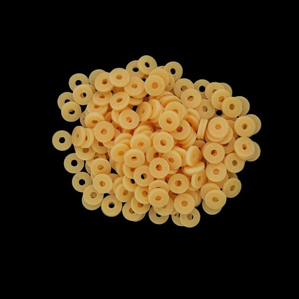 МЪНИСТА ОТ ПОЛИМЕРНА ГЛИНА ФИМО - ШАЙБА 01 - 6мм - ПРАСКОВА 003 - ПАКЕТ 500 гр. (14 760 бр.) Отвор-2.0мм