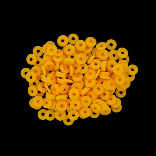 POLYMER CLAY FIMO BEADS - WASHER 01 - 6mm - ORANGE (LIGHT) 005 - PACKAGE 500g (11 120pcs.) Hole-2.0mm