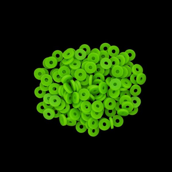 МЪНИСТА ОТ ПОЛИМЕРНА ГЛИНА ФИМО - ШАЙБА 01 - 6мм - ЗЕЛЕНО ТРЕВИСТО СВ. 010 - 25 гр. (640 бр.) Отвор-2.0мм