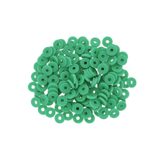 МЪНИСТА ОТ ПОЛИМЕРНА ГЛИНА ФИМО - ШАЙБА 01 - 6мм - ЗЕЛЕНО ТРЕВИСТО 012 - 25 гр. (614 бр.) Отвор-2.0мм