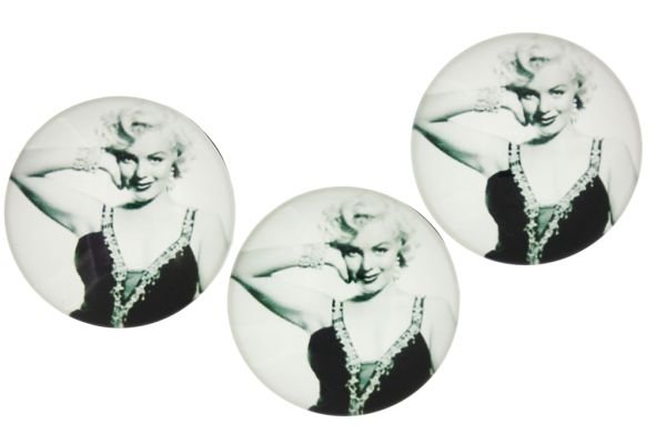 GLASS BEADS - CABOCHONS PATTERN - HALF ROUND 35mm - MARILYN 04 - PACKAGE 10pcs.