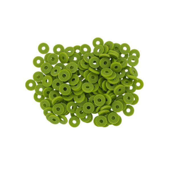 POLYMER CLAY FIMO BEADS - WASHER 01 - 6mm - GREEN MILITARY 014 - PACKAGE 500g (14 760pcs.) Hole-2.0mm